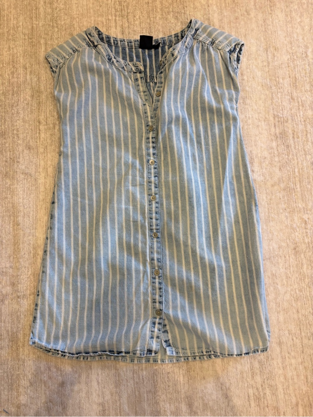 Gap Kids Girls Sleeveless Railroad Stripe Denim Dress Jean Dress Size Small
